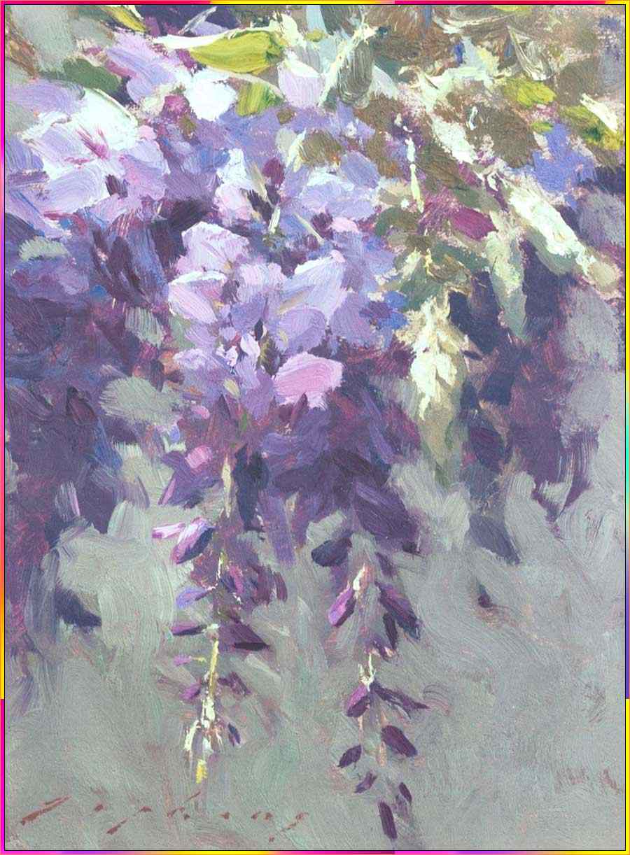 wisteria flower line drawing